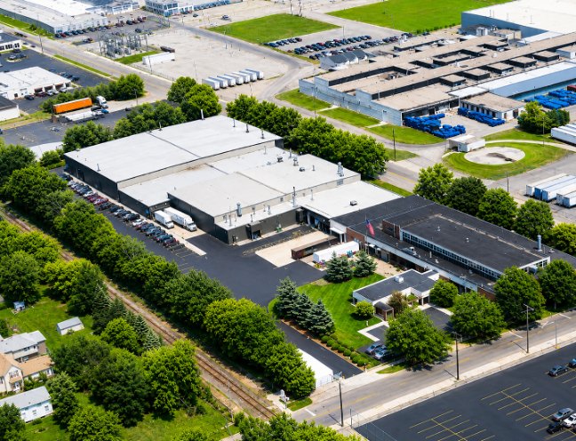 Aerial view of the Wright Coating Technologies plant in Kalamazoo, Michigan